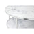Kerek dohányzóasztal ezüst színű fehér márvány hatású asztallappal Ø 80 cm