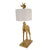 Asztali lámpa arany zsiráf dekorral szürke burával