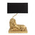 Asztali lámpa arany oroszlán dekorral fekete burával