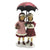 Kislányok ünnepi ruhában esernyővel karácsonyi dekorációs figura Karácsonyi dekoráció Clayre&Eef   