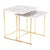 Modern arany színű lerakó kisasztal 2 db szett fehér asztallappal Kisasztal IITEM SPAIN   