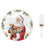 Karácsonyi Télapós porcelán süteményes kínáló tál torta lapáttal Santa is coming
