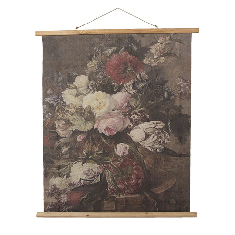 Vintage vászon falikép virágcsendélet 80*2*100 cm Falikép Clayre&Eef NL   