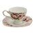 Vintage virágos porcelán teás csésze arany szegéllyel 200 ml Tányér, étkészlet Clayre&Eef   