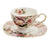 Vintage virágos porcelán teás csésze arany szegéllyel 200 ml Tányér, étkészlet Clayre&Eef   
