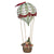 Maci hőlégballonban fenyőfával vintage karácsonyi dekorációs figura