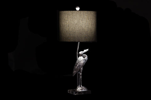 Modern asztali lámpa ezüst színű gém dekorral 74 cm Asztali lámpa IITEM SPAIN   