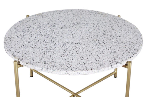 Dohányzóasztal fekete fehér kő asztallappal arany lábazaton Asztal IITEM SPAIN   