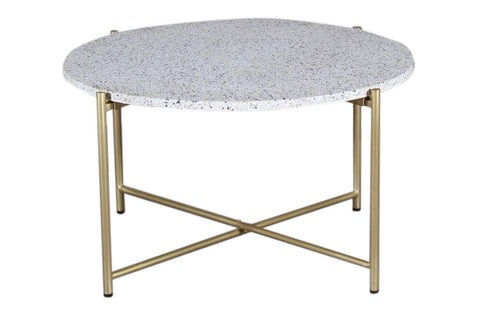 Dohányzóasztal fekete fehér kő asztallappal arany lábazaton Asztal IITEM SPAIN   