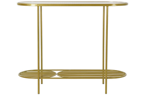 Arany Konzolasztal üveg asztallappal rácsos mintás Konzolasztal IITEM SPAIN   