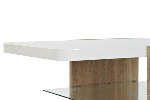 Modern dohányzóasztal fehér barna 110 cm Asztal IITEM SPAIN   