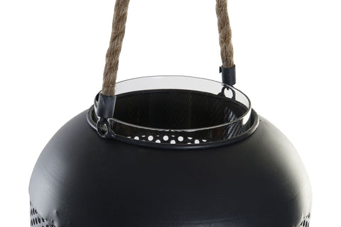 Loft felakasztható gyertyatartó kötéllel fekete Gyertyatartó IITEM SPAIN   