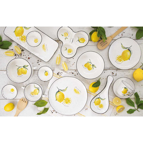 Porcelán citrom desszertes tányér Amalfi Tányér, étkészlet Easy Life Design   
