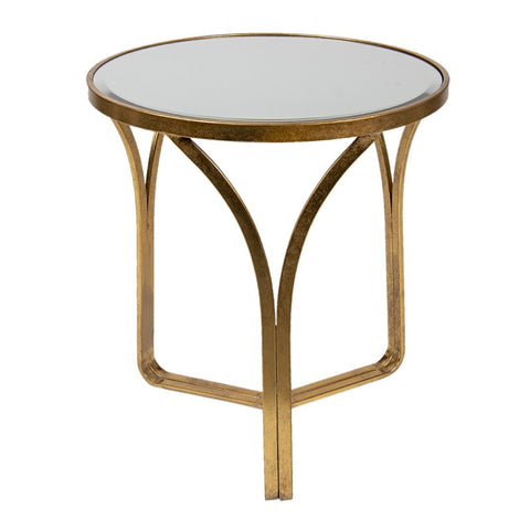 Kerek Arany színű lerakó kisasztal üveg asztallappal Asztal Clayre&Eef NL   