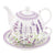 Levendula virágos porcelán egyszemélyes teáskészlet Levender field