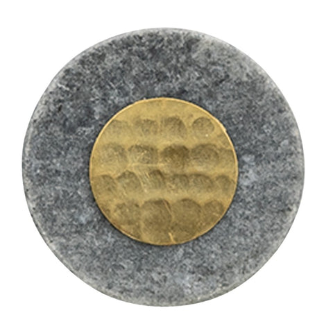 Kerek ajtó fogantyú szürke kő arany színű fém betéttel 4 db-os szett fogantyú Clayre&Eef   