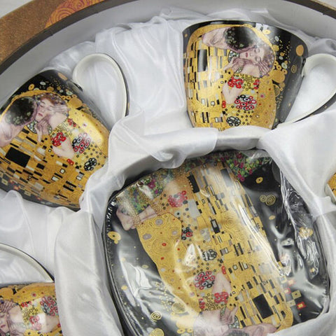 Klimt porcelán kávés csésze szett díszdobozban 6 személyes Bögre Easy Life Design   