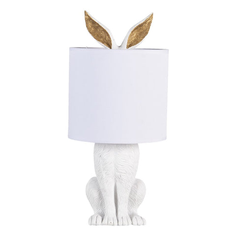 Design Asztali lámpa fehér nyuszi Asztali lámpa Clayre&Eef NL   