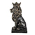 Fekete színű oroszlán koronával dekorációs kisszobor figura
