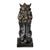 Fekete színű oroszlán koronával dekorációs kisszobor figura