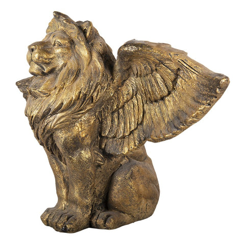 Arany színű oroszlán szárnyakkal dekorációs szobor figura 96 cm Dekoráció figura Clayre&Eef NL   