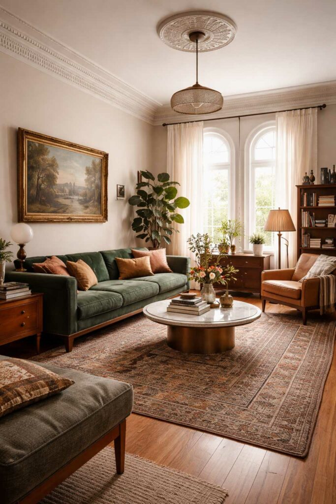 modern vintage nappali