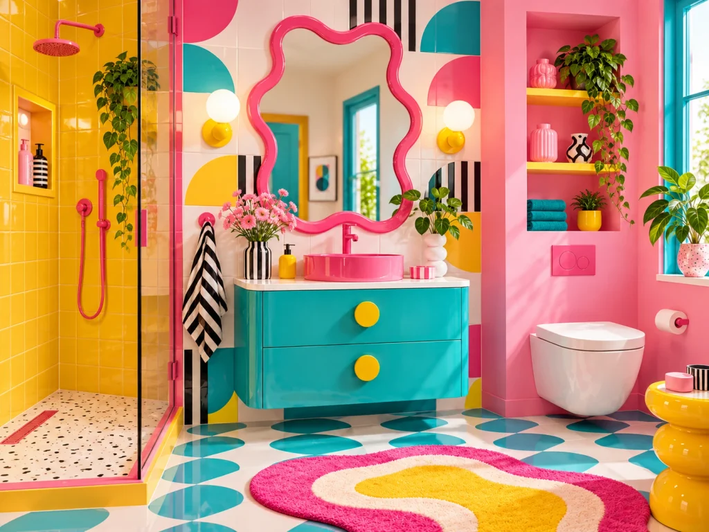 Pop-art stílusú fürdőszoba